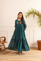 Beautiful Mul Cotton Fancy Dress With Embroidery - 002