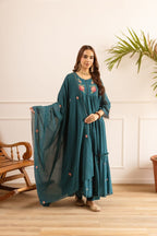 Beautiful Mul Cotton Fancy Dress With Embroidery - 002
