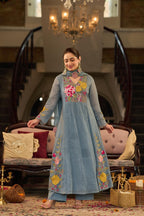 Beautiful Cotton Crush Party Wear Dress With Embroidery- 006