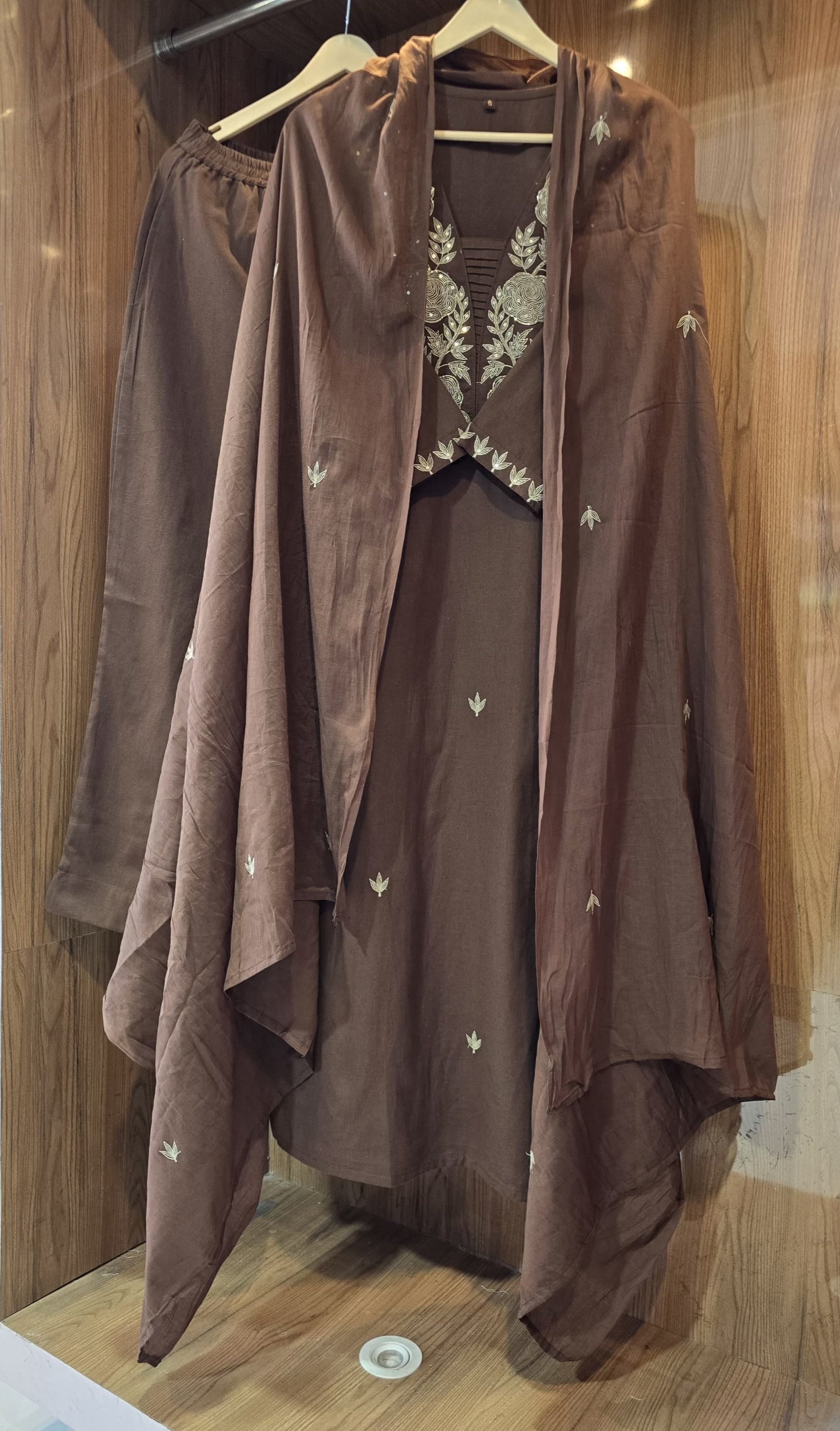 Beautiful Cotton 3 Piece Dress With Embroidery - 020