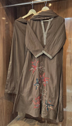 Beautiful Cotton A-Line Cut Dress With Appliqué Work - 025