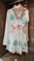 Beautiful Mul Cotton Dress With Side And Neck Embroidery - 029