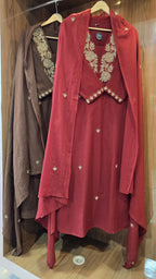 Beautiful Cotton 3 Piece Dress With Embroidery - 020