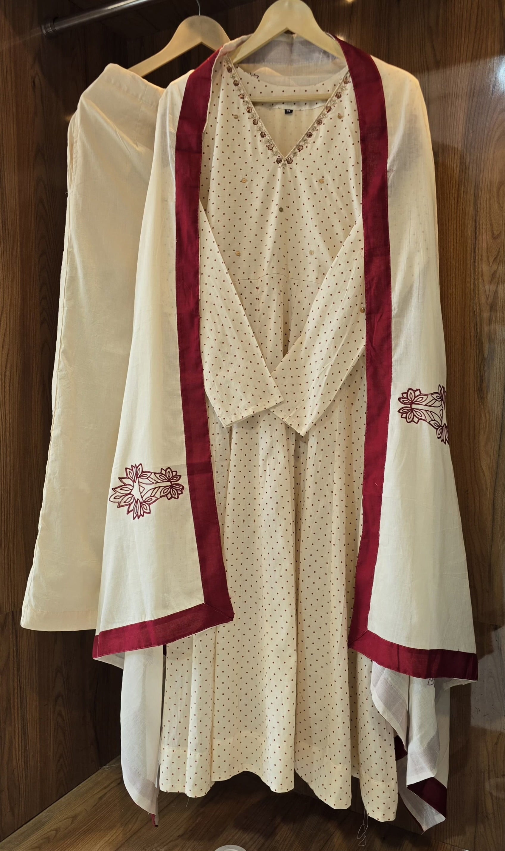 Beautiful Mul Cotton 3 Piece Suit With Appliqué Work - 027