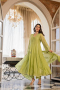 Beautiful Mul Chanderi Anarkali 3 Piece Dress - 022