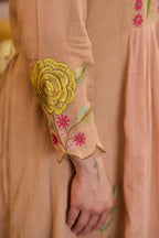Beautiful Cotton Crush Party Wear Dress With Embroidery- 006