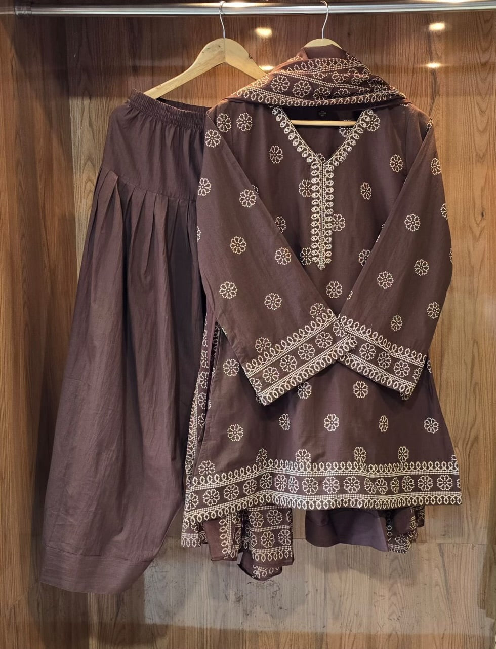 Beautiful Cotton Farsi 3 Piece Dress - 042