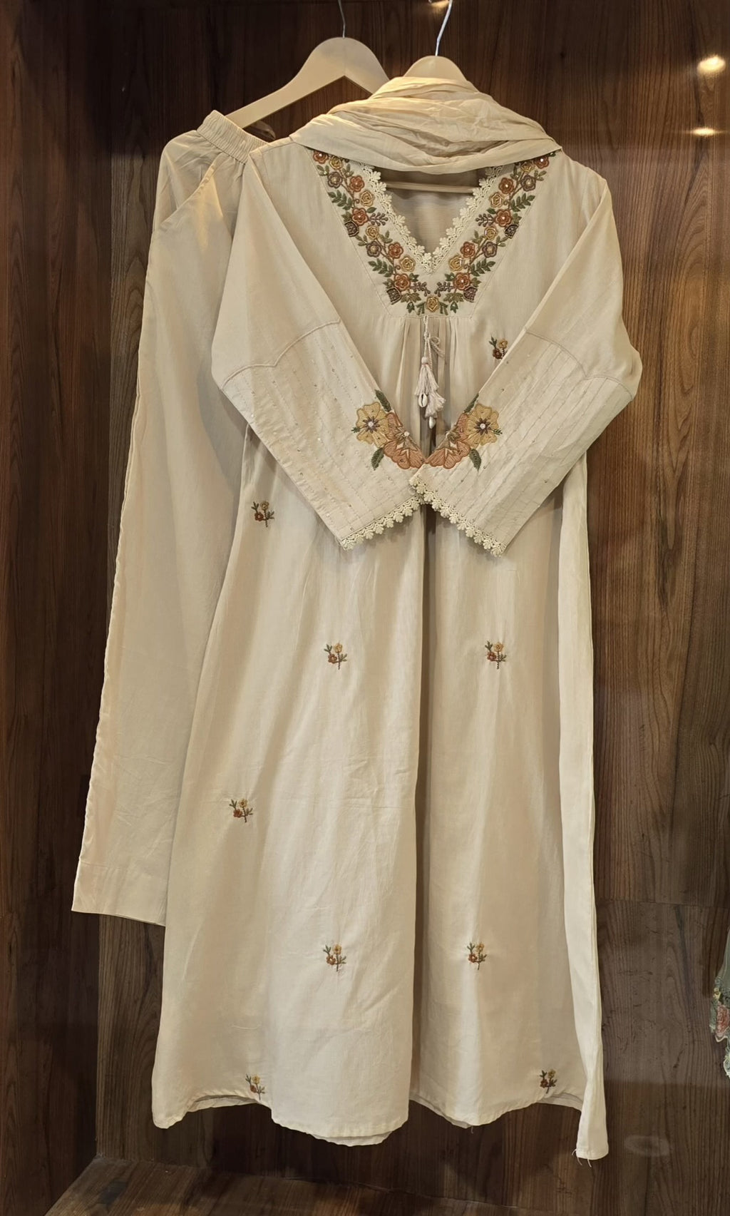 Beautiful Cotton 3 Piece Dress With Embroidery - 021