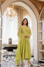 Beautiful Mul Chanderi Anarkali 3 Piece Dress - 022