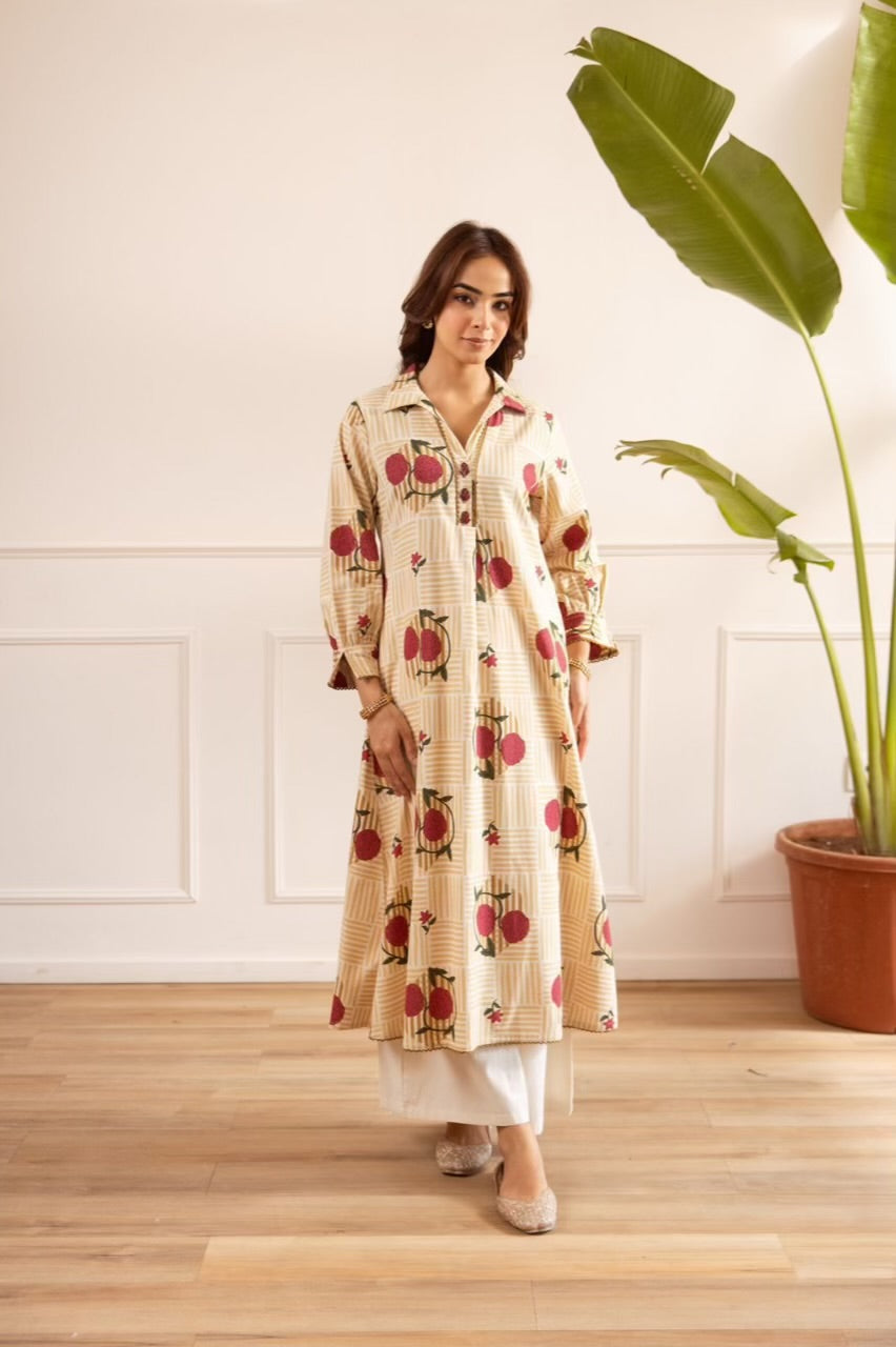 Cotton 2 Piece Dress Set - 014