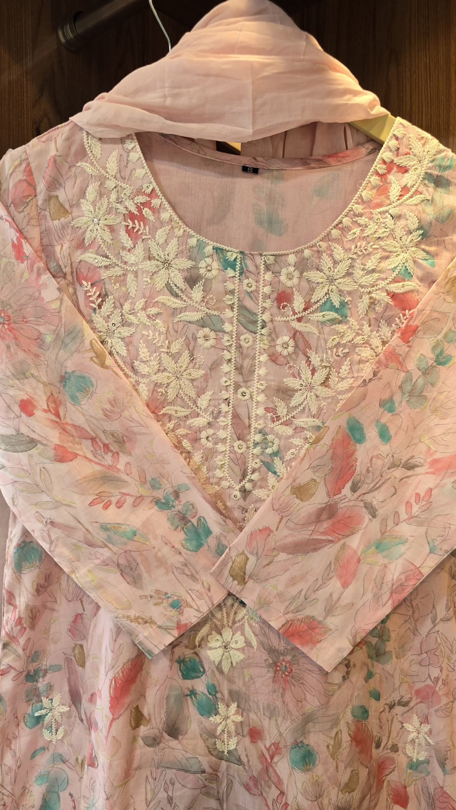 Beautiful 3 Piece Mul Cotton Dress With Lining - 015