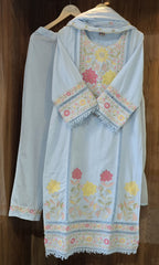 Beautiful Mul Cotton 3 Piece Suit With Embroidery Work - 034