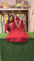 Beautiful Cotton 3 Piece Dress With Embroidery - 020