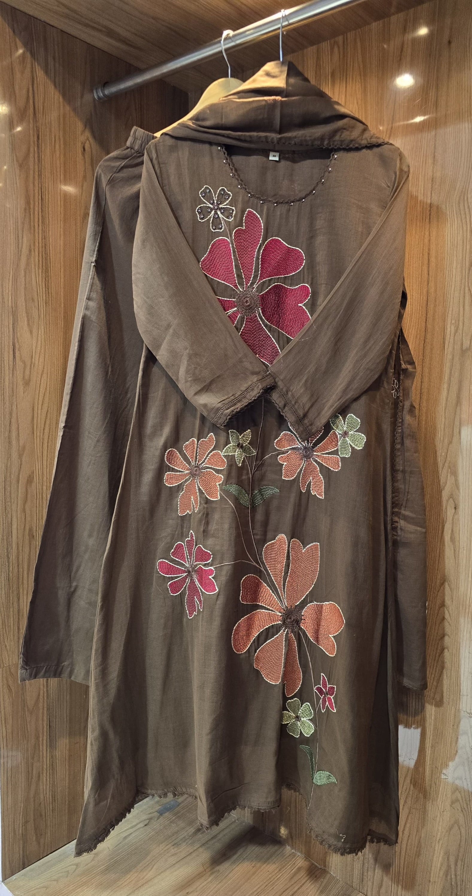 Beautiful Mul Cotton Suit With Appliqué Work, Pant And Dupatta - 031