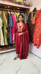 Beautiful Cotton 3 Piece Dress With Embroidery - 020