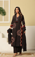 Beautiful Cotton 3 Piece Black Dress