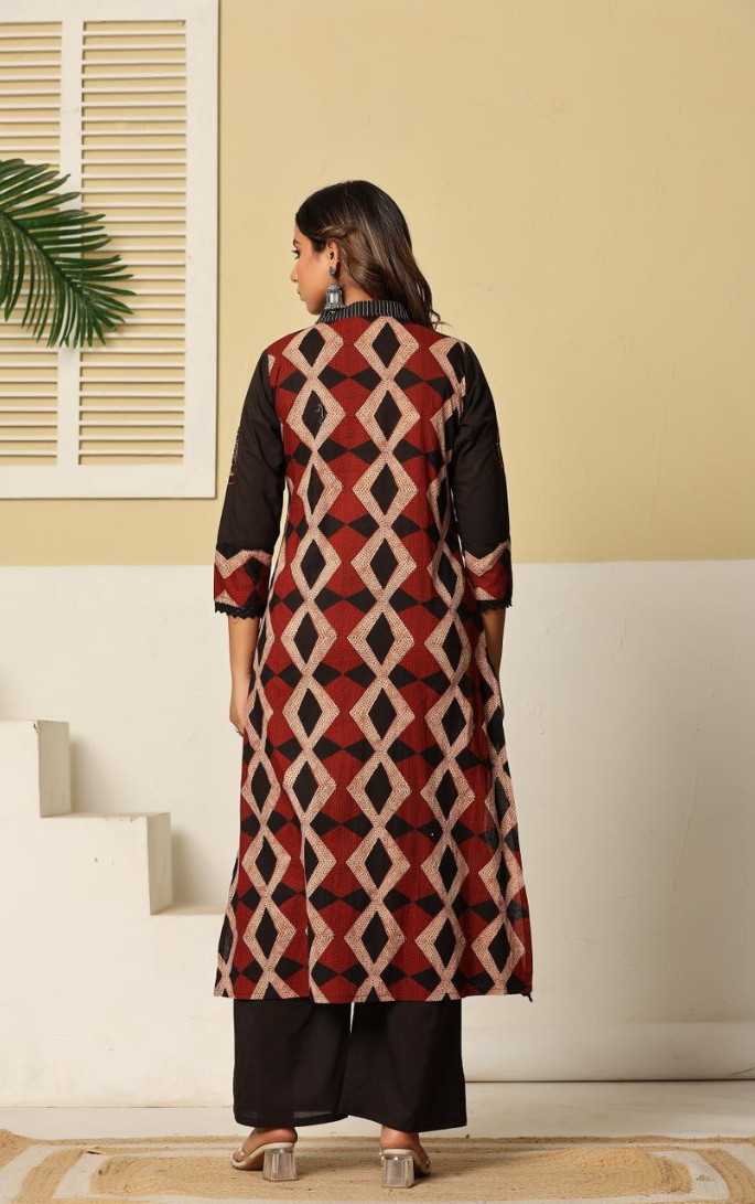 Beautiful Cotton 3 Piece Black Dress