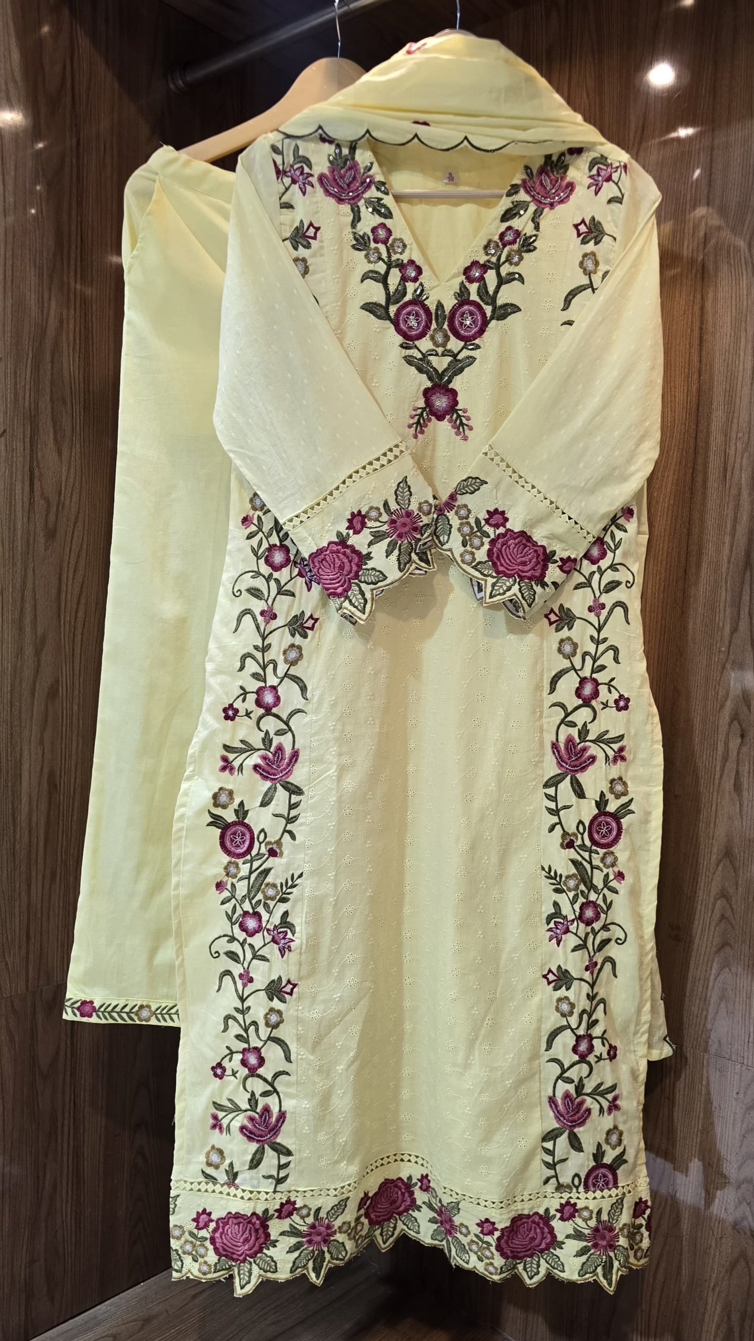 Beautiful Schiffli Cotton Dress - 032