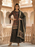 Beautiful Cotton Kali Palazzo With Dupatta - 028