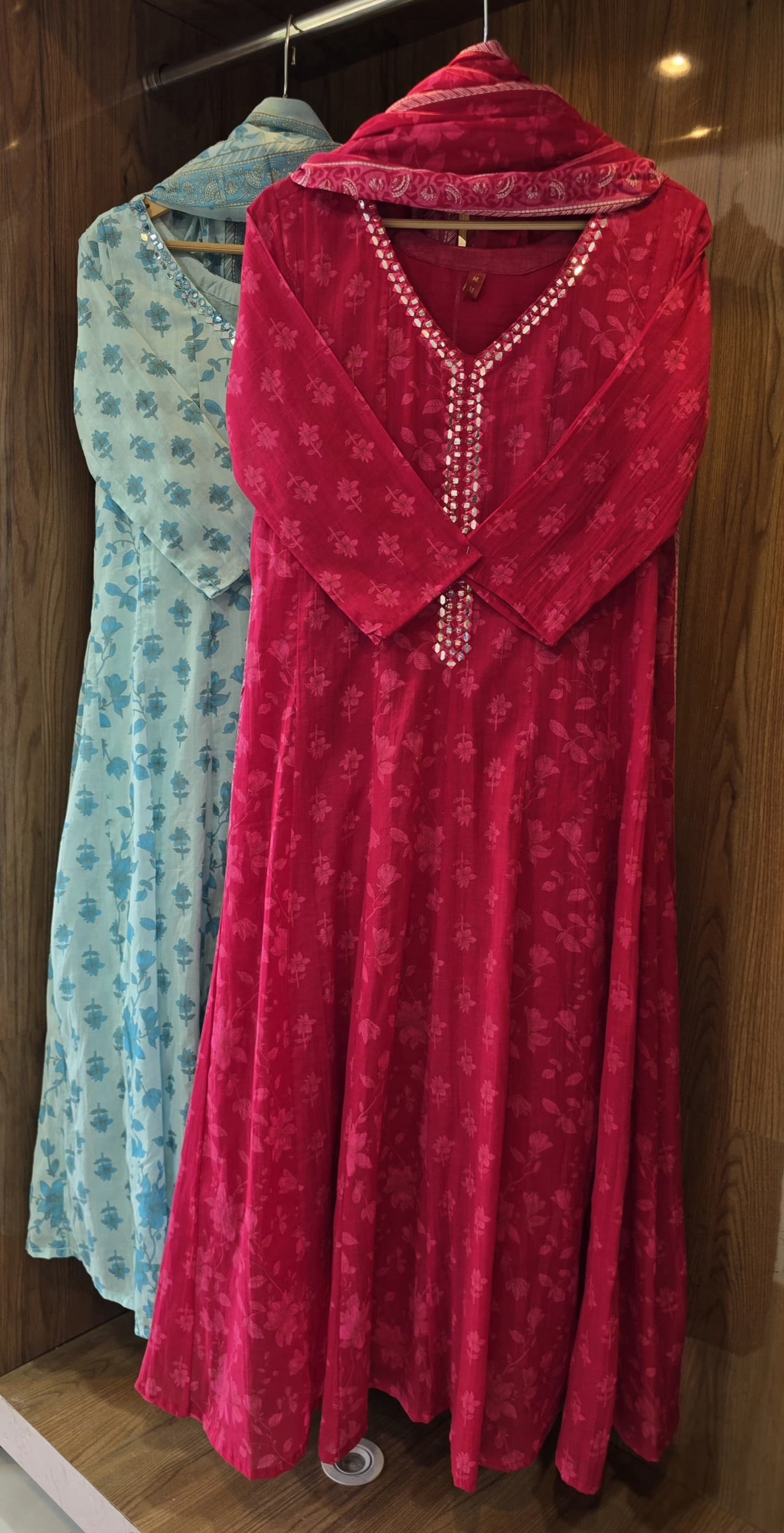 Beautiful Shoulder Cut Mul Cotton Anarkali With Pant And Dupatta - 030
