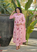 Premium Cotton Embroidered 3 Piece Suit Set- 007
