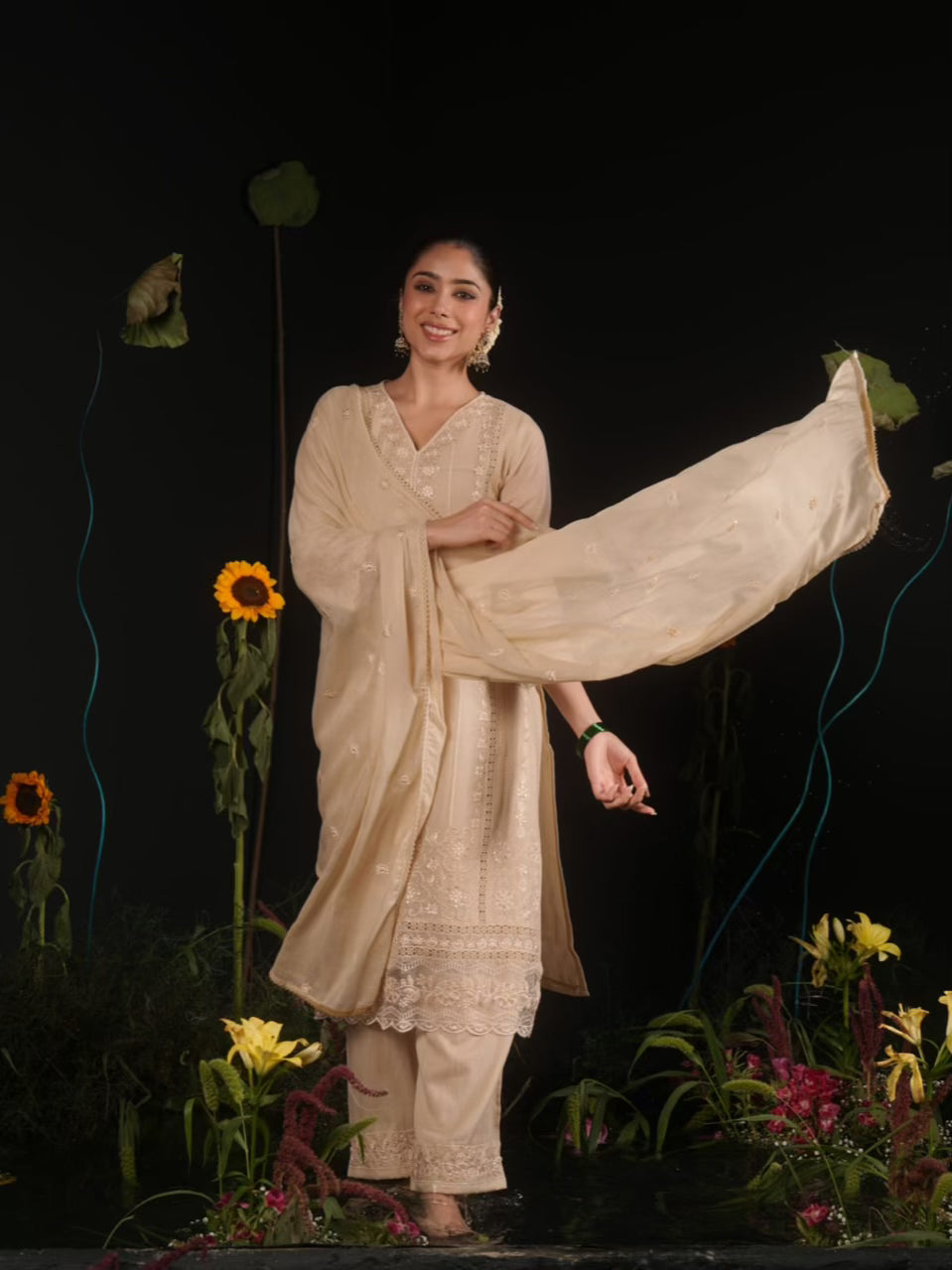 Beautiful Cotton Heavy Embroidery 3 Piece Dress - 009