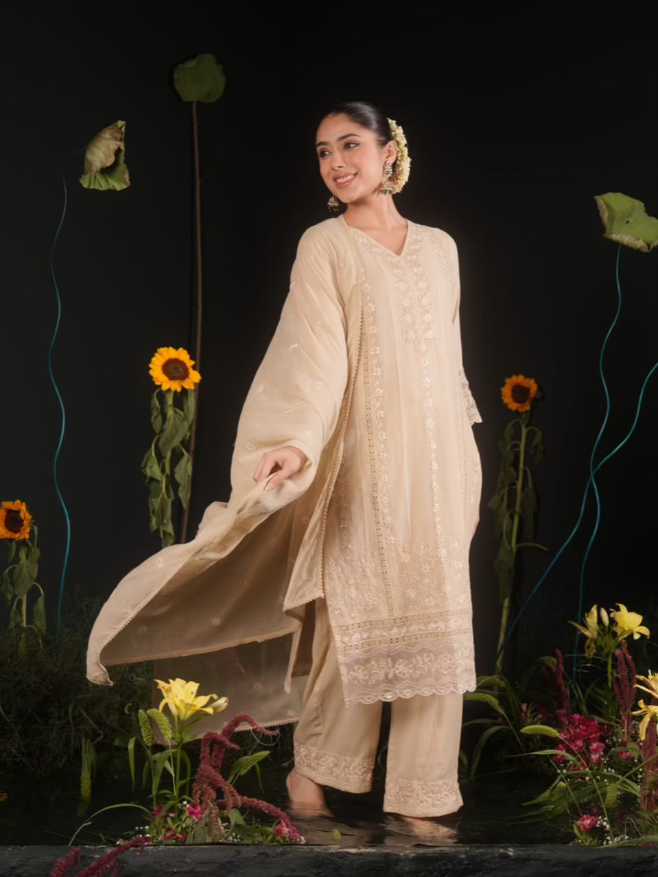Beautiful Cotton Heavy Embroidery 3 Piece Dress - 009