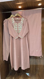 Beautiful 3 Piece Cotton Dress With Gotapatti Work - 011