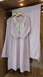 Beautiful 3 Piece Cotton Dress With Gotapatti Work - 011