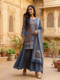 Beautiful Cotton Kali Palazzo With Dupatta - 028